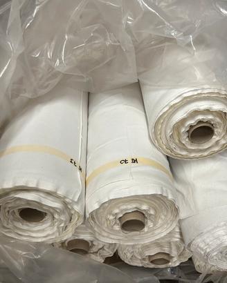 Tessuto misto cotone bianco