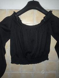 Top con le maniche lunghe nero tg.S