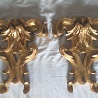 2 antiche lampade appliques dorate barocche