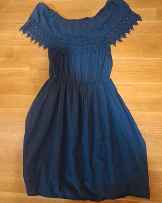 vestito lungo blu