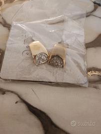 Orecchini a clip pendenti scultorei placcati ORO