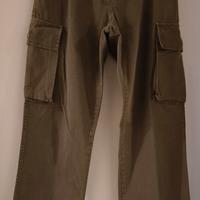 Pantaloni cargo donna tg 40 - verde oliva