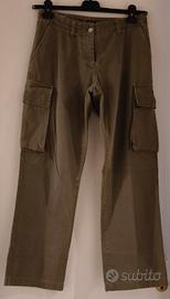 Pantaloni cargo donna tg 40 - verde oliva