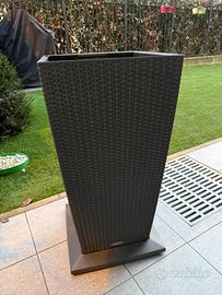 Vaso di fiori LECHUZA CUBICO Cottage 40 granito