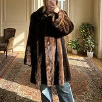 Pelliccia visone autentica vintage marrone