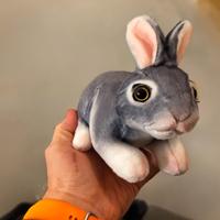 Peluche Coniglio Grigio Morbido