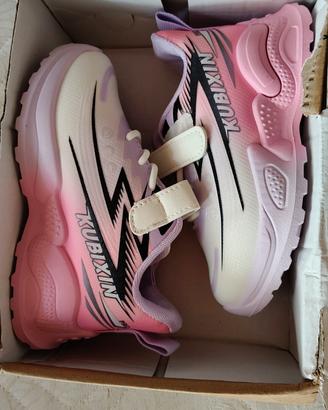 Scarpe Sneakers Bambina Rosa N.26 con Strappo