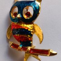 Spilla gufo bigiotteria Vintage