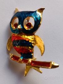 Spilla gufo bigiotteria Vintage