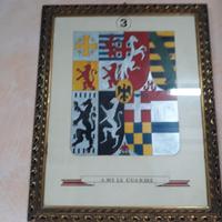 quadro con cornice oro del 3° Rgt. Granatieri "Gua