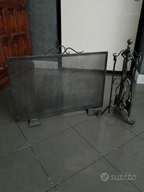 Alari Parascintille Set camino in ferro battuto 