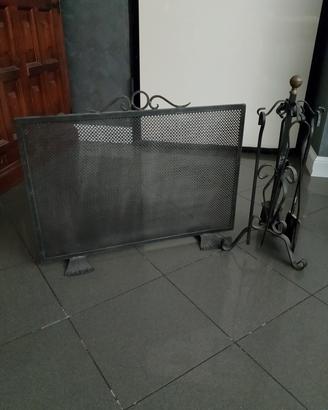 Alari Parascintille Set camino in ferro battuto 