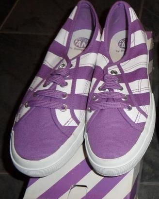 Scarpe estive cotone superga nuove n38 viola bianc