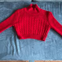 Maglione corto rosso ragazza taglia S
