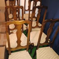 Set di sedie da pranzo vintage in noce intagliato