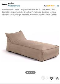 Pouf chaise longue da esterno 80x180cm