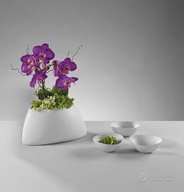 Vaso con tris ciotole in porcellana - Mascagni