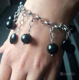 Bracciale in Argento 925 e Charms in Onice Nero