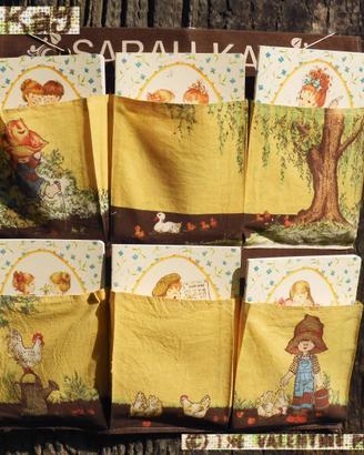 SARAH KAY Vintage 1980 Organizer stoffa e Quaderni