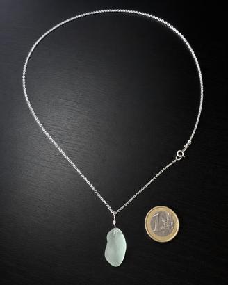 Collana Ciondolo Vetro di Mare, Argento 925