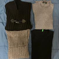 Set 4 maglioni taglia S-M uomo nero e grigio