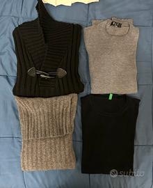 Set 4 maglioni taglia S-M uomo nero e grigio