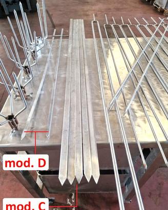 Spiedi inox usati dritti e a forcella