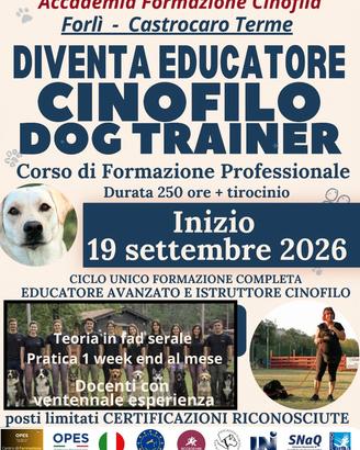 Corso per educatore cinofilo - istruttore cinofilo