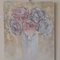Pittura olio - Roses souffertes pour Émilie