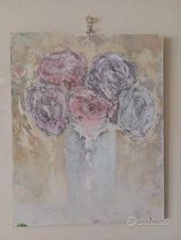 Pittura olio - Roses souffertes pour Émilie