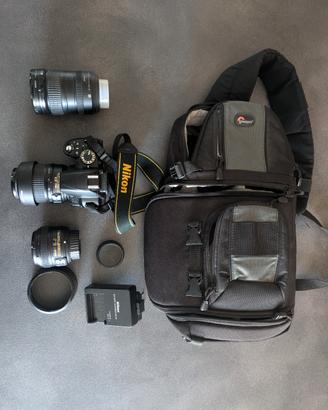 kit Reflex Nikon D3100 + 3 obiettivi e accessori
