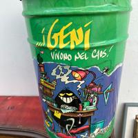 Bidone CATTIVIK portagiochi cilindrico in latta