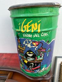 Bidone CATTIVIK portagiochi cilindrico in latta