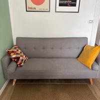 Divano letto design 3 posti grigio Skulm