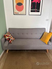 Divano letto design 3 posti grigio Skulm