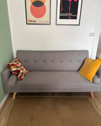 Divano letto design 3 posti grigio Skulm