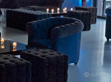 POLTRONA CHESTERFIELD VELLUTO GRIGIO