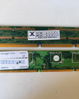 2x RAM SDRAM PC133 /  Vintage per Retro PC

