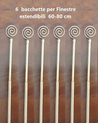 Set 6 Bacchette estensibili per finestre