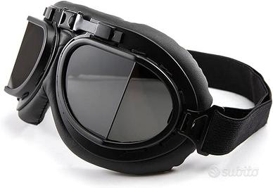 OCCHIALI VINTAGE MOTO CUSTOM CAFE RACER LENTE FUME