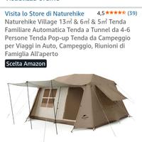 Tenda da campeggio familiare Naturehike 13 mq.