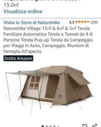 Tenda da campeggio familiare Naturehike 13 mq.