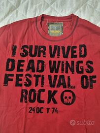 maglia blend rossa con maniche nere