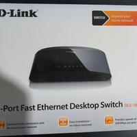 SWITCH di rete 5porte D-Link + 2 Cavi di rete Cat5