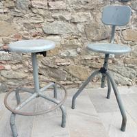 coppia sgabelli vintage anni 60 industriali ferro