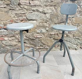coppia sgabelli vintage anni 60 industriali ferro