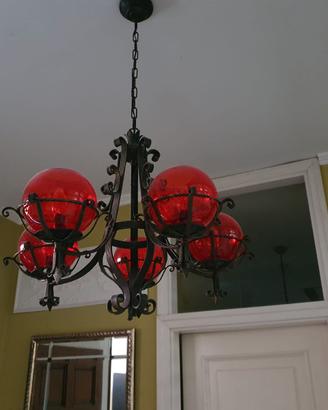 lampadario in ferro battuto