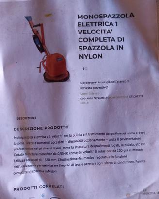 Monospazzola per pavimenti