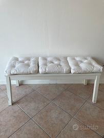 PANCA BIANCA IKEA 120cm con 3 CUSCINI