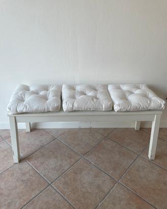 PANCA BIANCA IKEA 120cm con 3 CUSCINI